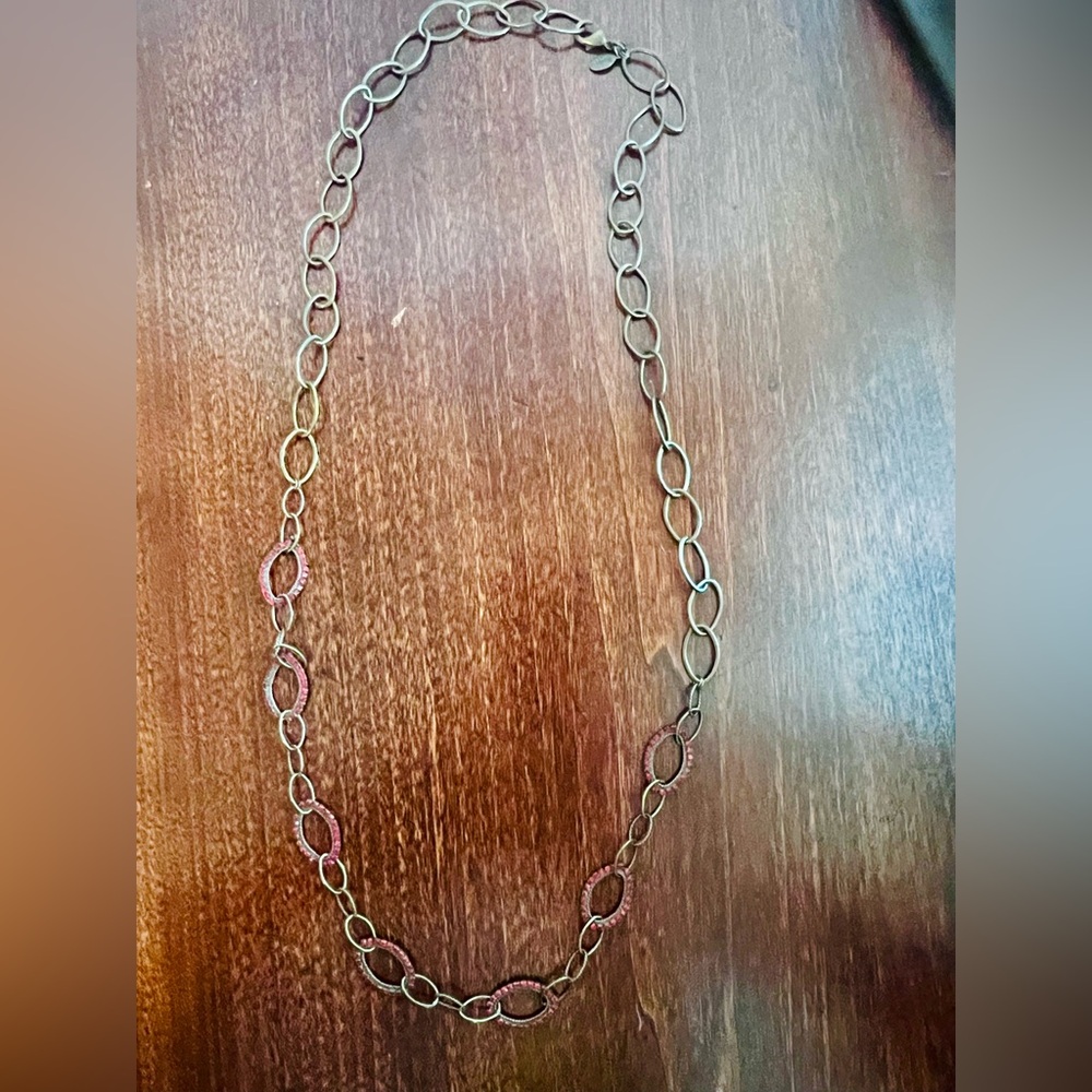 Sorrelli Red and Gold Long Chain Necklace - Picture 2 of 10